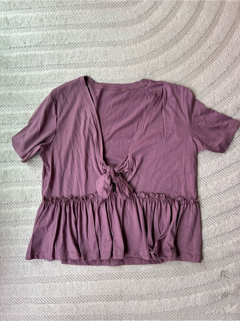 Peplum Short Sleeve Top - Mauve